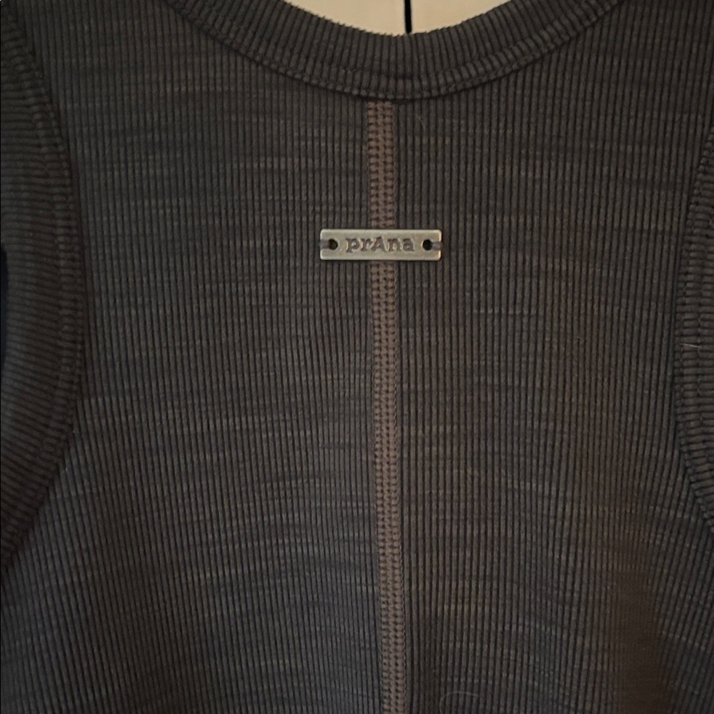 Prana Grey/Black Racerback Tank - Sleek Performance Top - Picture 4 of 5